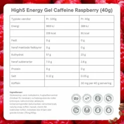 High5 Energy Gel Caffeine Raspberry 20x40g
